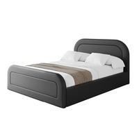 POLSTERBETT mit Bettkasten, Fußteil und Lattenrost, Boxbett mit Matratze H3/H4 - LERAY-Z 120x200 Schwarz Kunstleder - Schwarz Hochglanz, Holzwerkstoff/Textil (120/200cm) - ALTDECOR