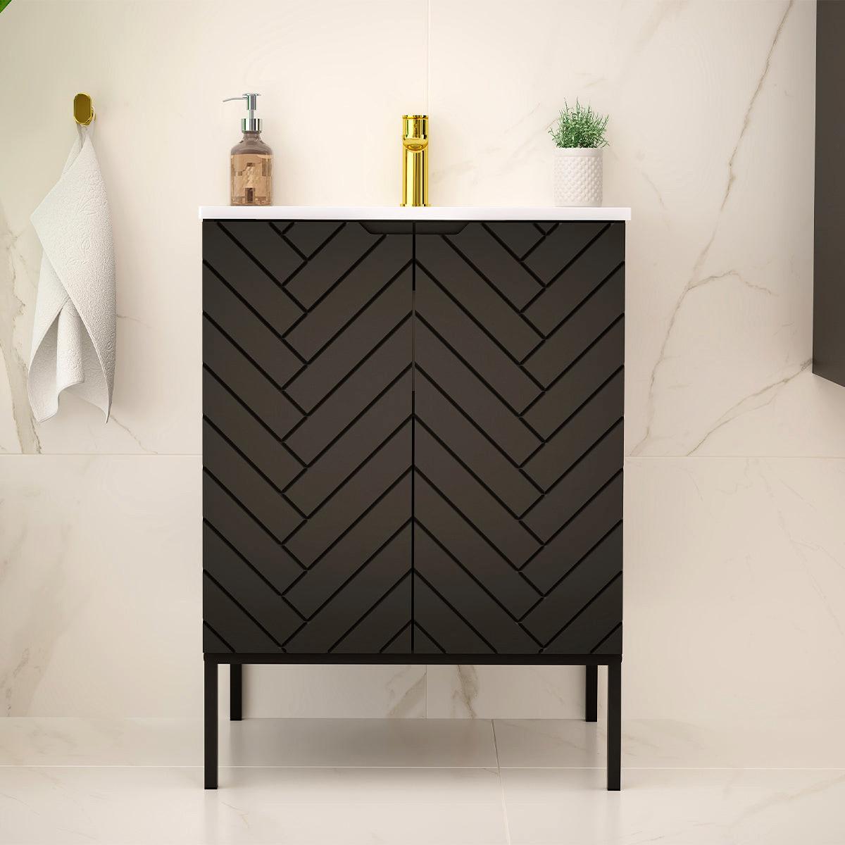 WASCHTISCH 60cm Daria Schwarz - Schwarz, Holzwerkstoff (60/84/45.8cm) - Petits-meubles
