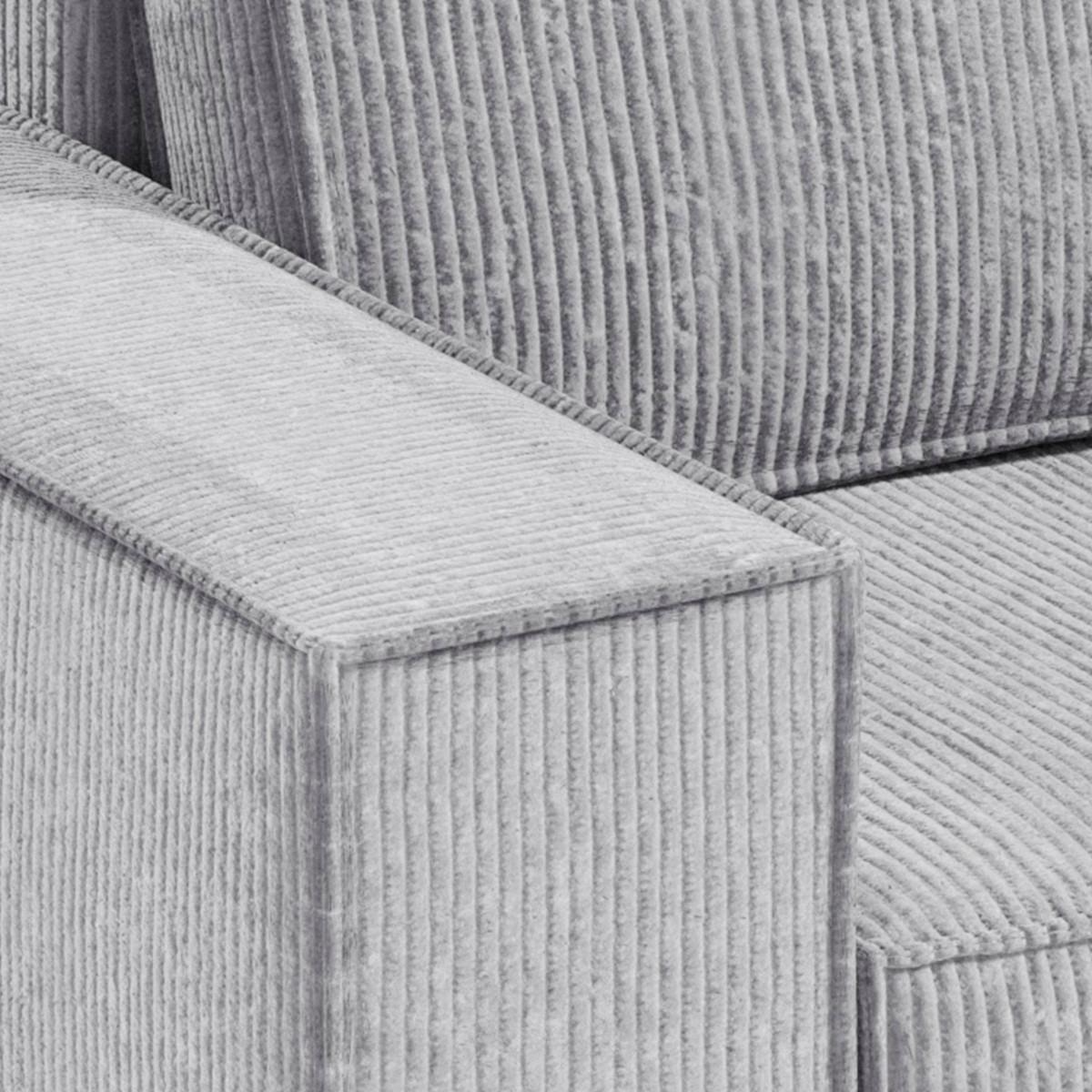 ECKSOFA Isaac 3 Sitzplätze Hellgrau - Grau, Holz (257/148cm) - Petits-meubles