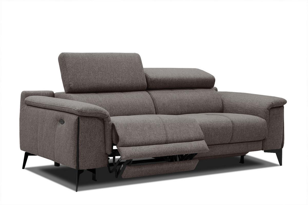 RELAXSOFA MATERA 3-Sitzer mit 2 Relaxfunktionen, braun - Schwarz/Braun, Holzwerkstoff/Textil (212/82/103cm) - Wozimo