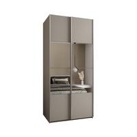 SCHWEBETÜRENSCHRANK 245,5/100/64 2-türig - Kaschmir/Silberfarben, Holz/Metall (100/245/64cm) - Abiks Möbel