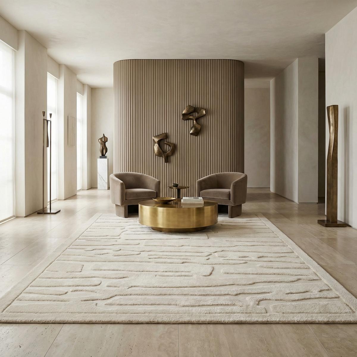 TEPPICH EDEN-Kirkby, abstrakt, Elfenbein, 120 x 170 cm - Champagner, Textil (170/120cm) - KADIMA DESIGN