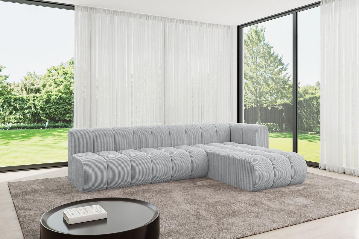 ECKSOFA modulares Sofa Darnel-L2 - 296x177x70 cm Grau - Grau, Holzwerkstoff/Textil (296/177cm) - ALTDECOR