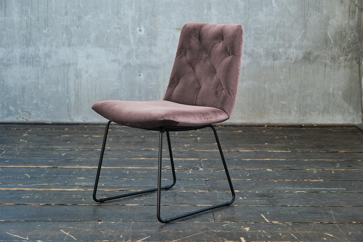 STUHL NEW CHARME Rosé Velvet (1er-Set) - Roségold/Rosa, Textil (52/87/66cm) - KAWOLA