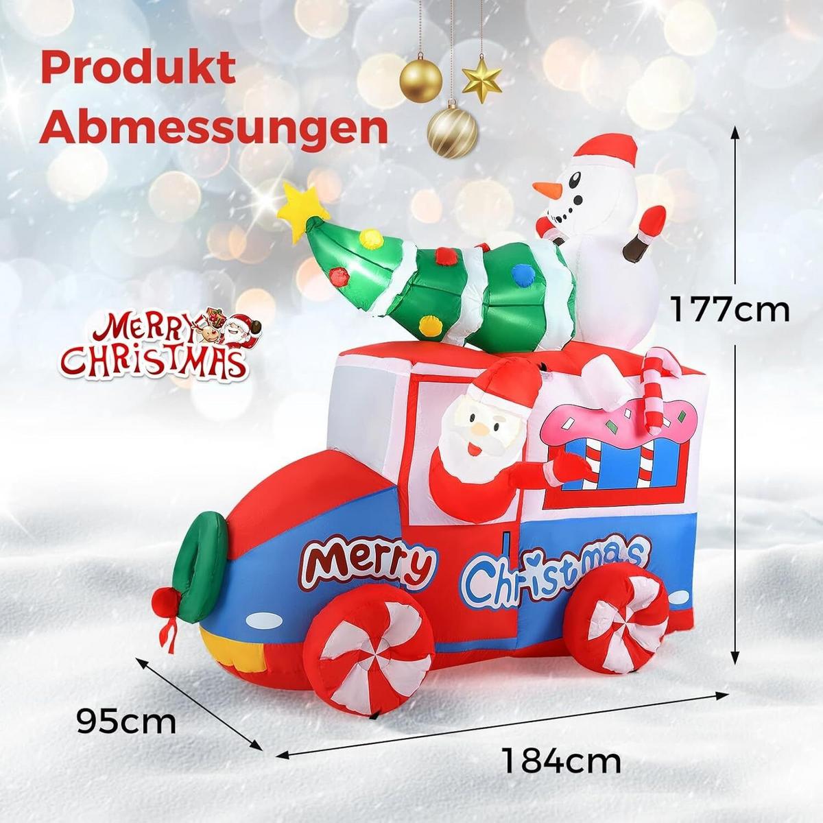 WEIHNACHTSMANN 177cm Multicolor - Multicolor, Textil (184/177/95cm) - COSTWAY