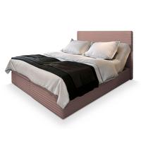 BOXBETT MILARA 200x200 cm mit Matratze und Topper, H2+H3 - Rosa - Rosa, Holz (200/200cm) - MASSENO