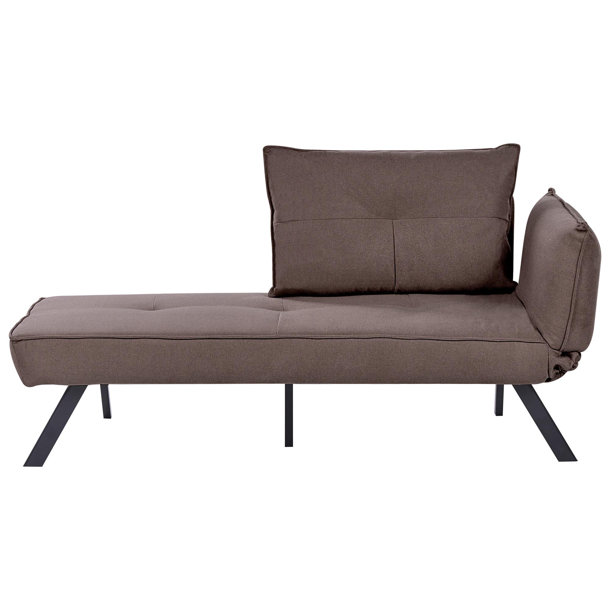 CHAISELONGUE-RECHTSSEITIGE Stoff Braun Rocamadour - Schwarz/Braun, Textil (150/83/72cm) - Beliani