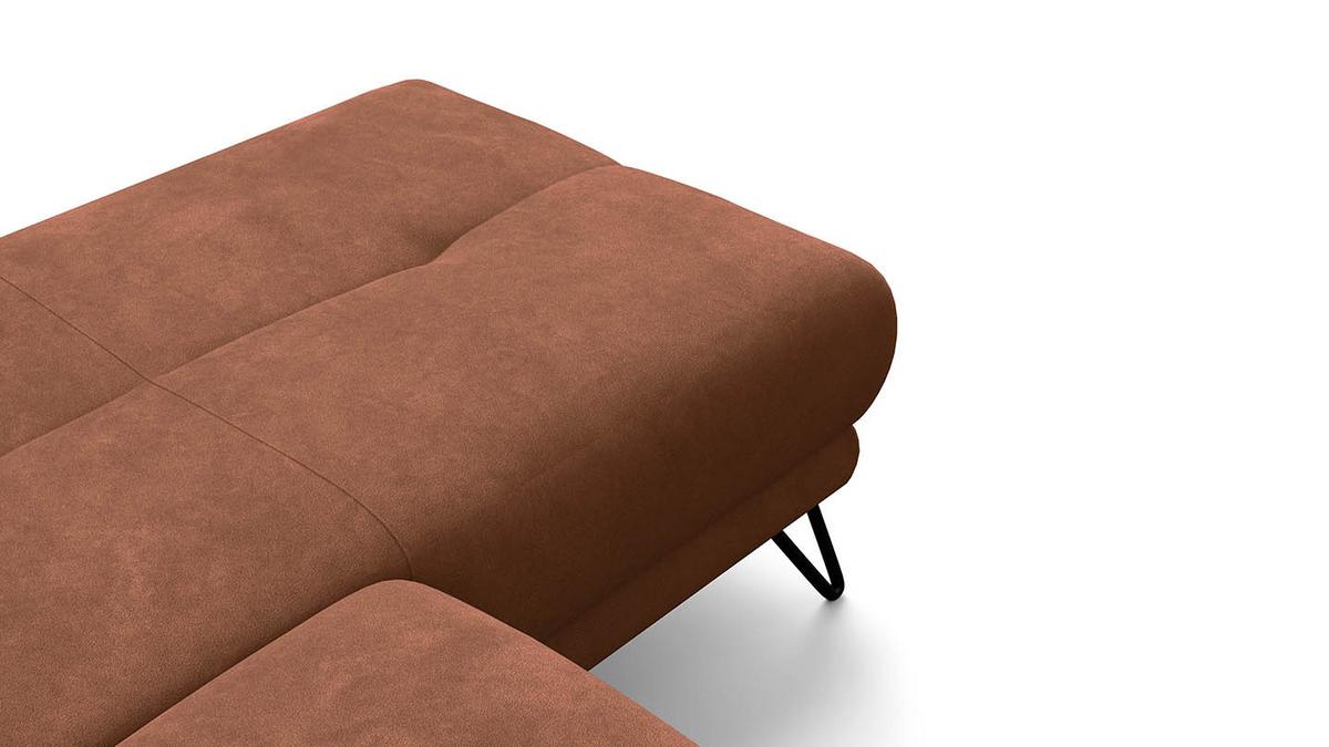 ECKSOFA RODEN 4-Sitzer mit Relax, braun, Veloursstoff - Braun, Holz/Textil (268/92cm) - Wozimo