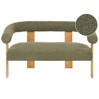 2-SITZER-SOFA Bouclé Grün/Hellbraun Ilbro - Braun/Grün, Textil (138/76/68cm) - Beliani