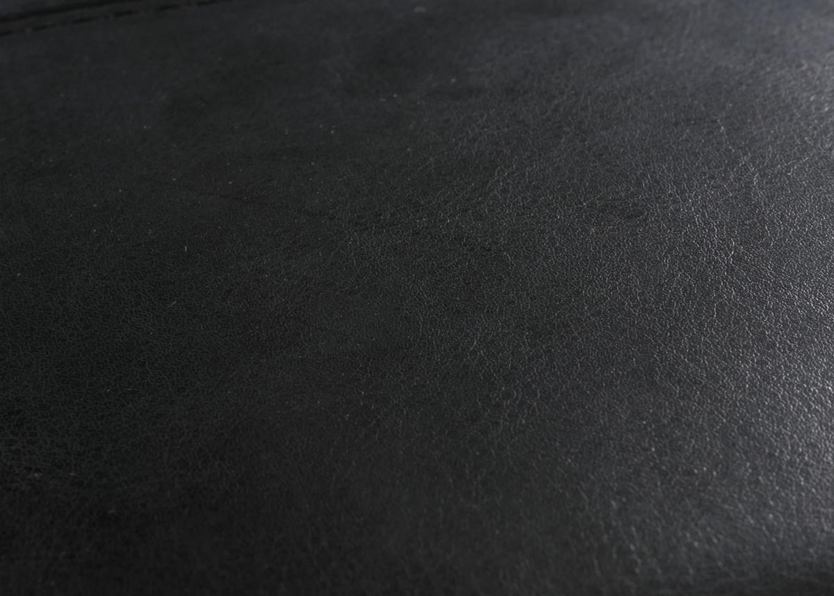SITZHOCKER Schwarz - Schwarz, Leder (36/36/36cm) - MCW