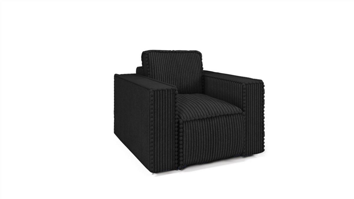 SESSEL Vajana - Schwarz, Holzwerkstoff/Textil (85/86/102cm) - Fun Möbel