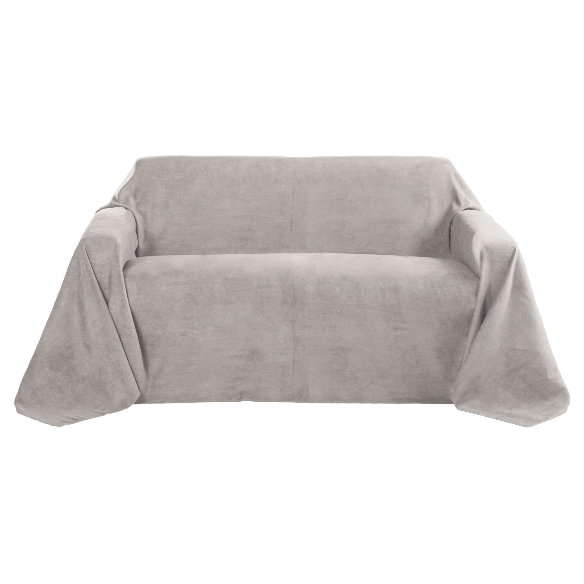 TAGESDECKE Romantica Wildleder Optik 210/280 cm Hellgrau - Hellgrau, Textil (210/280cm) - Beautissu 