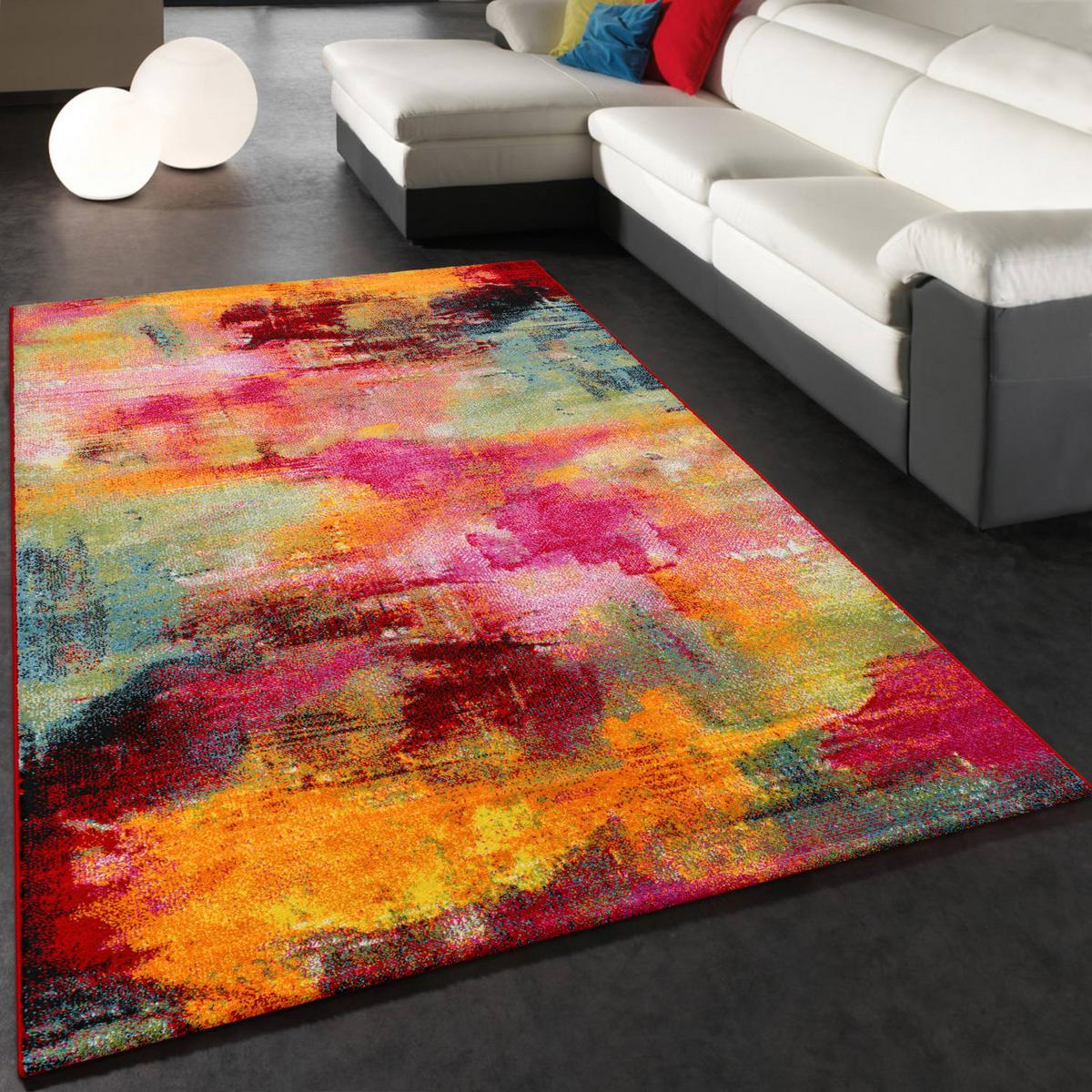 KURZFLORTEPPICH, abstrakt, aus Polypropylen, Florhöhe 12 mm, Mehrfarbig, 80 x 150 cm - Multicolor, Textil (150/80cm) - KADIMA DESIGN