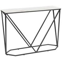 KONSOLENTISCH Marmoroptik weiß/schwarz Hazen - Schwarz/Weiß, Holzwerkstoff (30/100/75cm) - Beliani