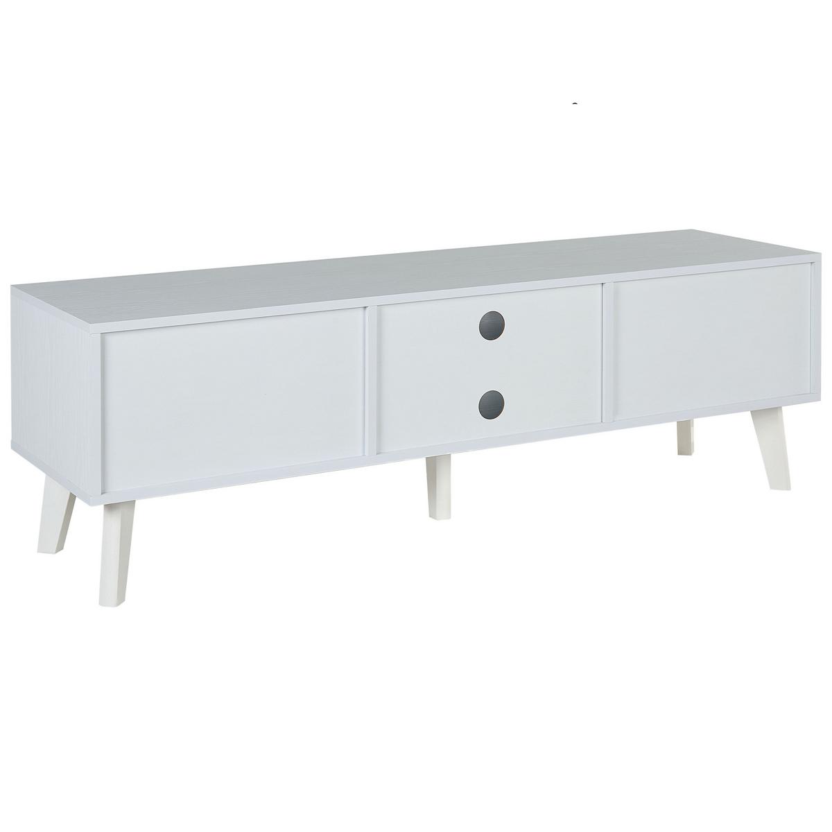TV-MÖBEL Weiß, Beige PARTON 39/140/45 cm - Weiß, Holzwerkstoff (140/45/39cm) - Beliani