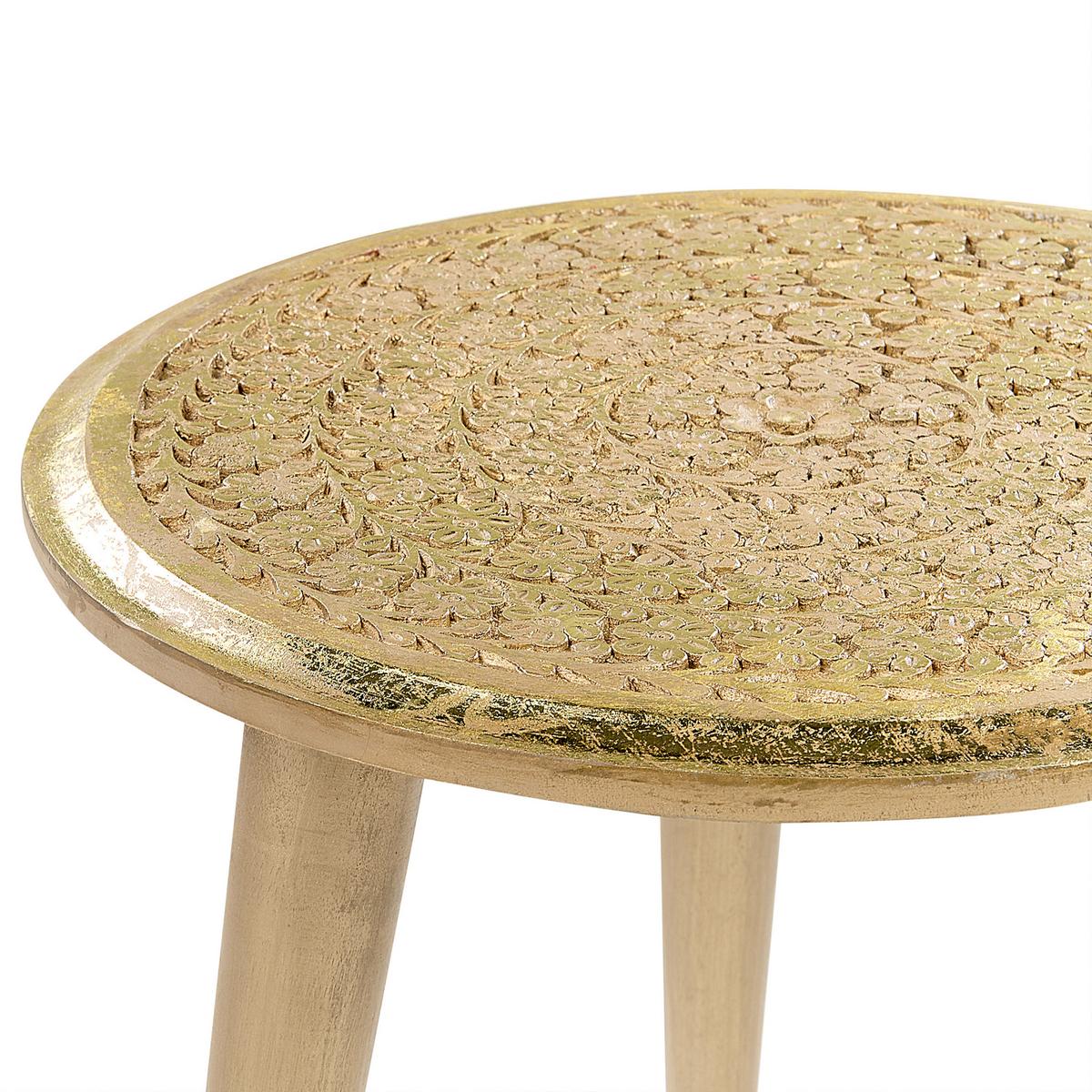 BEISTELLTISCH 2er-Set Rund Gold Narra - Goldfarben, Holz (46/36/45cm) - Beliani