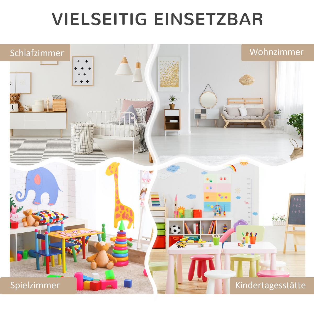 KINDER Bücherregal Kinderregal mit Schublade, 3 Ablagefächern, 2 offenen Fächern - Grau, Holzwerkstoff (29.9/90/60cm) - HOMCOM