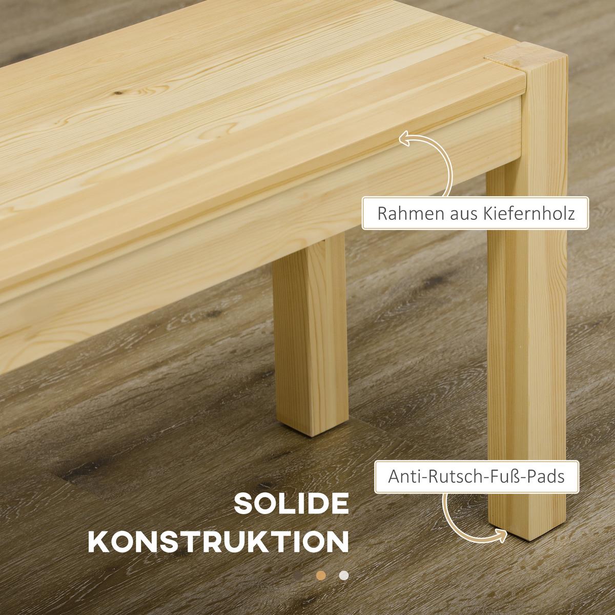 SITZBANK Natur 150 cm - Naturfarben, Holz (150/45/33cm) - HOMCOM