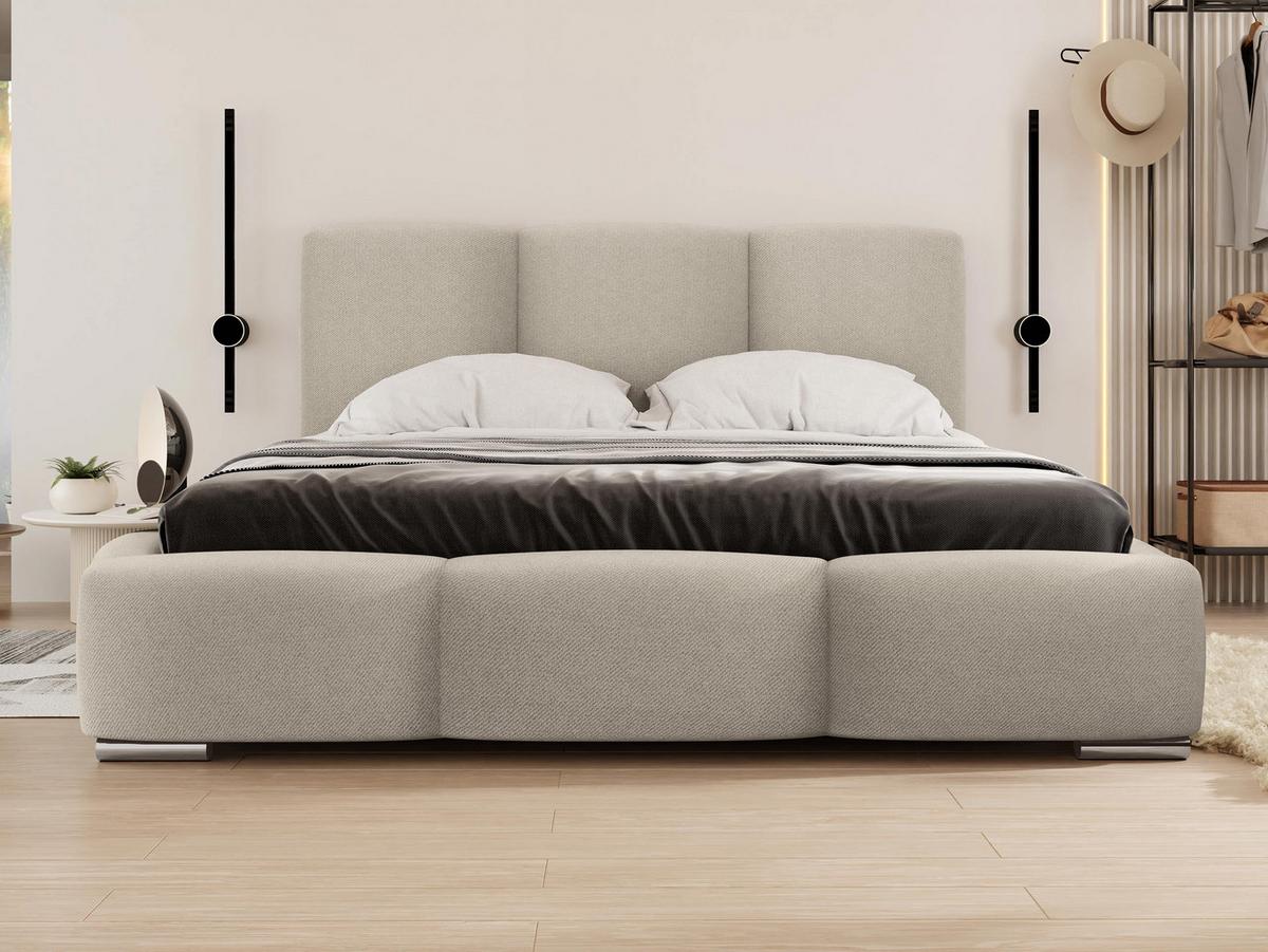 POLSTERBETT Olweria - Chromfarben/Beige, Holz/Textil (160/200cm) - MIRJAN24