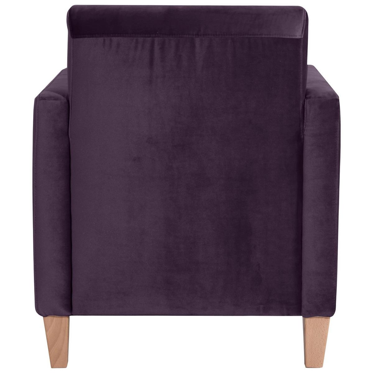 SESSEL Karol Bezug Samtvelours Buche natur / purple - Lila, Kunststoff (71/81/70cm) - 58aufmkessel