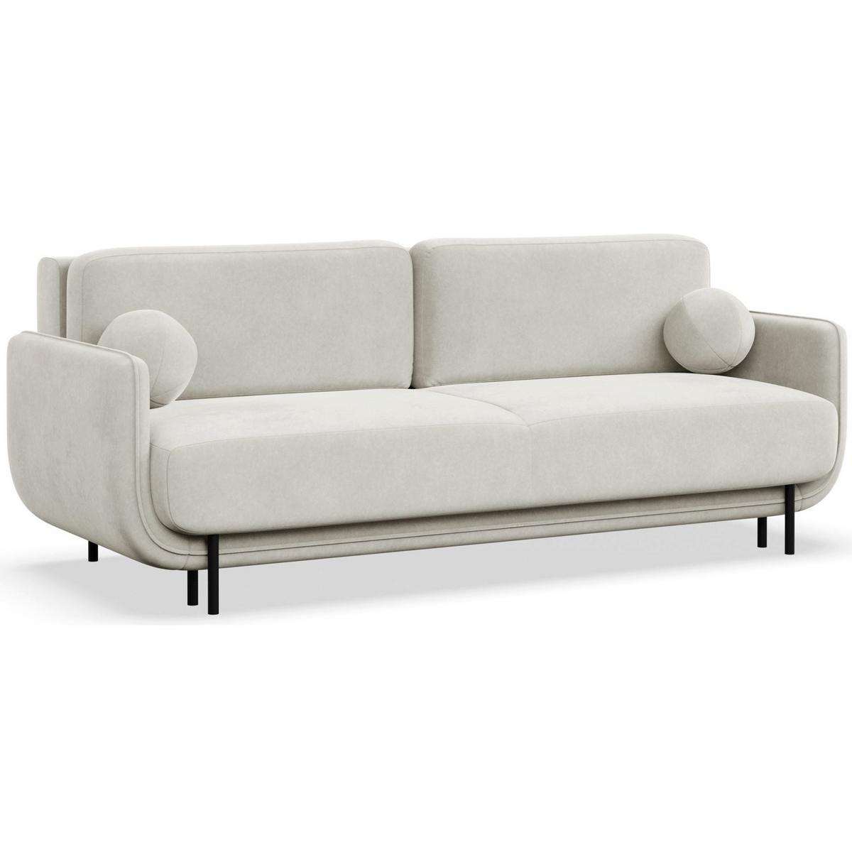 SCHLAFSOFA Ovals Creme - Creme/Schwarz, Textil/Metall (236/95/96cm) - Selsey