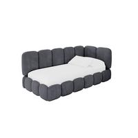 EINZELLBETT Jugendbett mit Bettkasten, Links - AVRY 80x200 Dunkelgrau - Dunkelgrau/Graphitfarben, Holzwerkstoff/Textil (80/200cm) - ALTDECOR