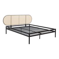METALLBETT Linköping - Beige/Schwarz, Metall (160/200cm) - [en.casa]