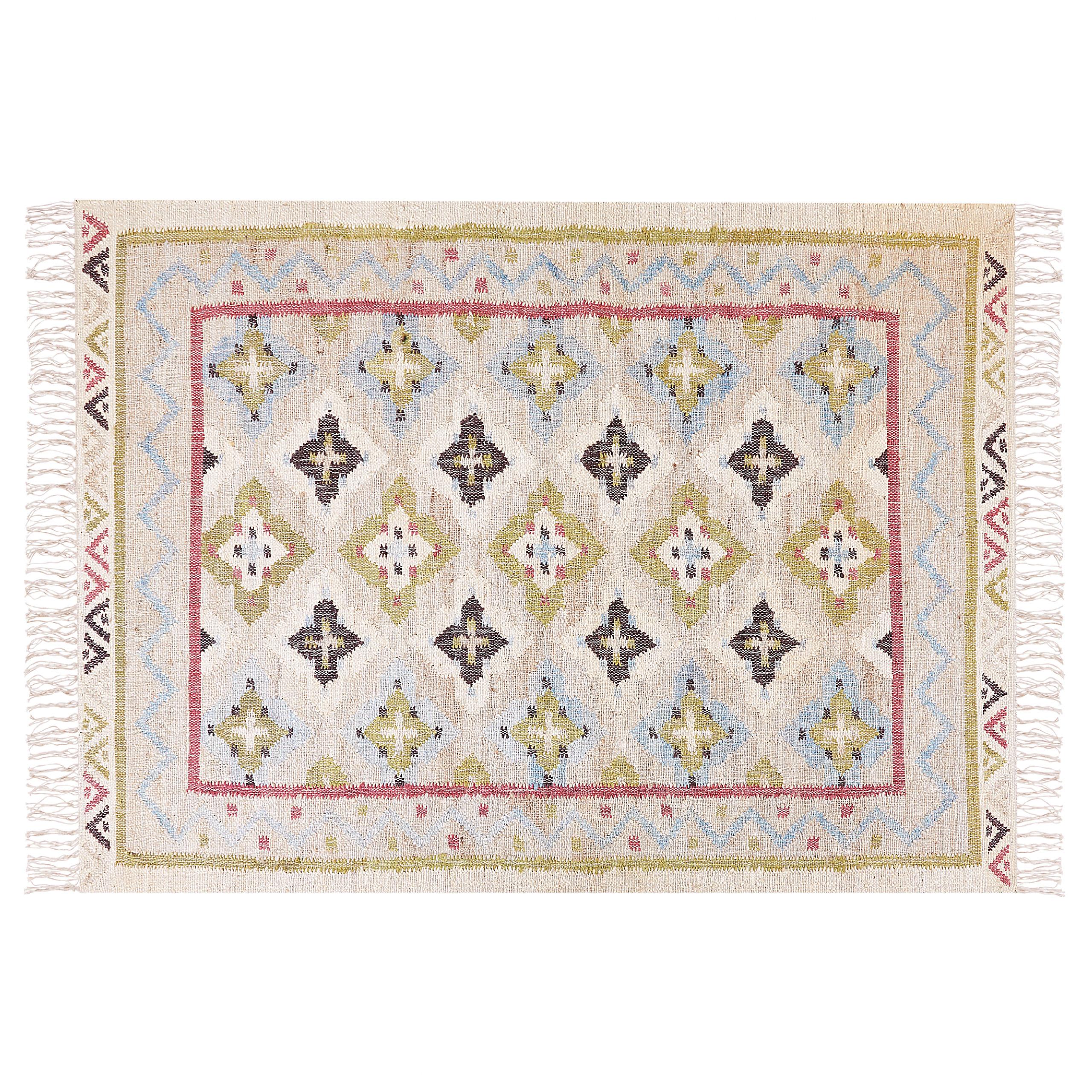 TEPPICH geflochten Terkos 230/160 cm - Multicolor, Naturmaterialien (160/230cm) - Beliani