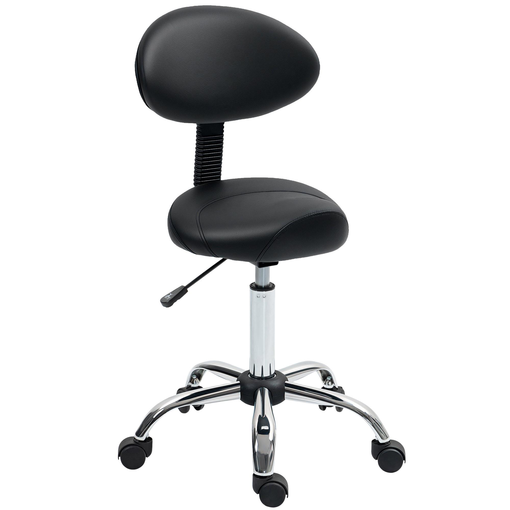 ROLLHOCKER Kunstleder Schaumstoff Schwarz - Silberfarben/Schwarz, Kunststoff/Metall (50/98/50cm) - HOMCOM
