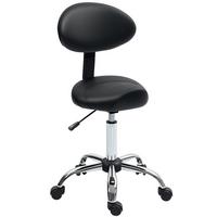 ROLLHOCKER Kunstleder Schaumstoff Schwarz - Silberfarben/Schwarz, Kunststoff/Metall (50/98/50cm) - HOMCOM