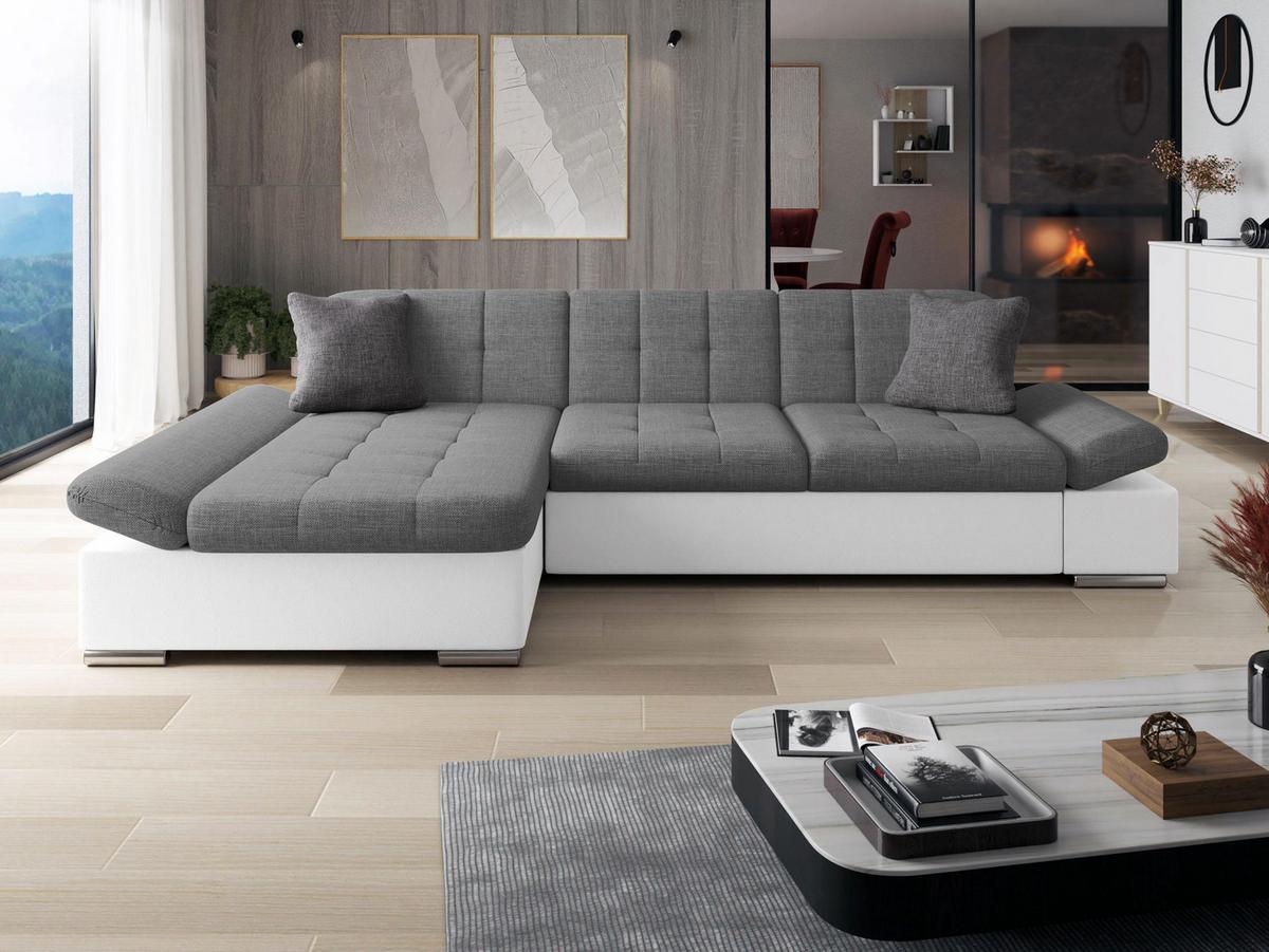 ECKSOFA Montana, Seite: Links - Weiß, Holz/Textil (278/161cm) - MIRJAN24