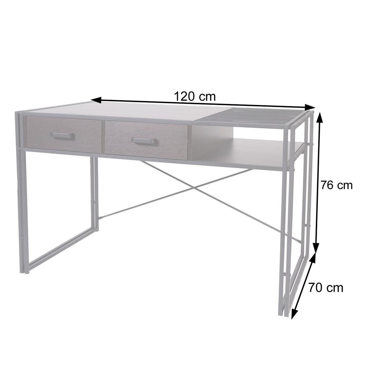 SCHREIBTISCH rechteckig Eiche Dekor - Eichefarben, Holzwerkstoff (76/120/73cm) - MCW