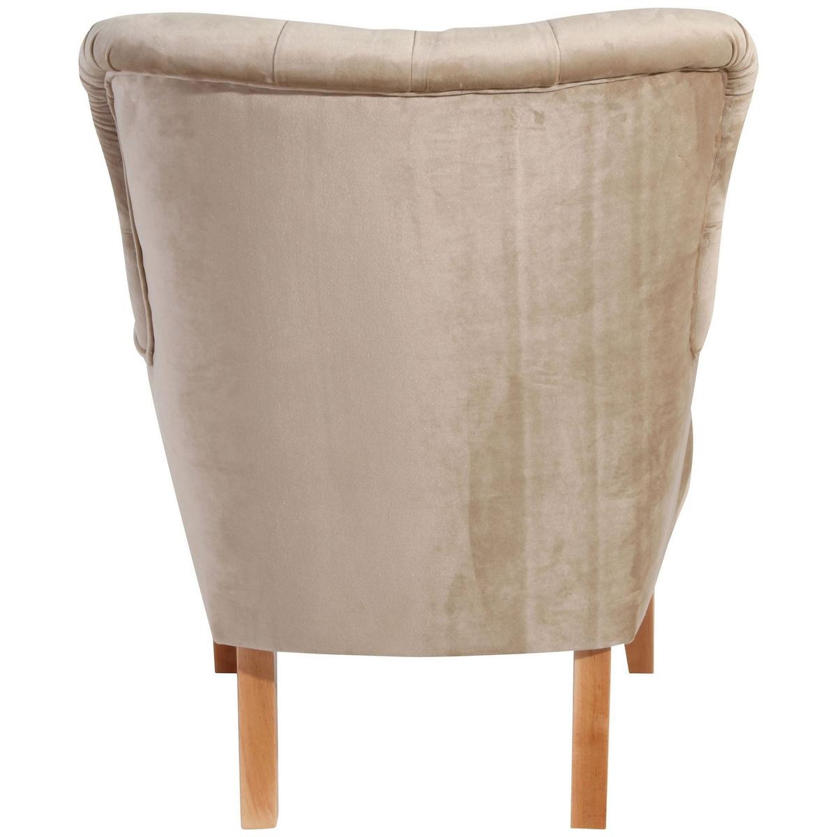 SESSEL Kaiya Bezug Samtvelours Buche natur / sand - Gelb, Kunststoff (71/97/82cm) - 58aufmkessel