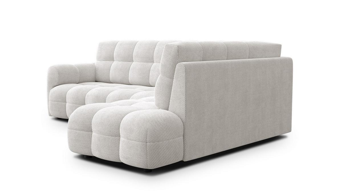 ECKSOFA MELLOW 5-Sitzer, creme - Creme/Schwarz, Holz/Textil (283/191cm) - Wozimo