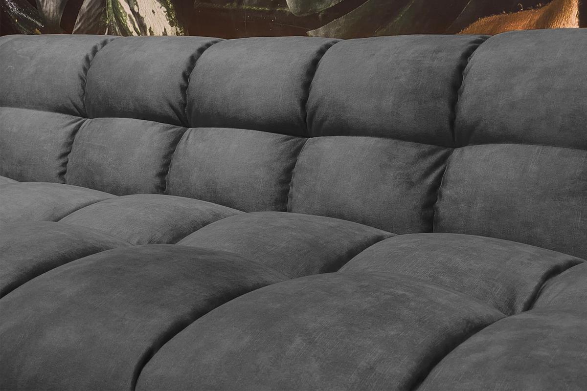 SOFA RIO Anthrazit Velvet - Anthrazit/Schwarz, Textil (282/68/105cm) - KAWOLA