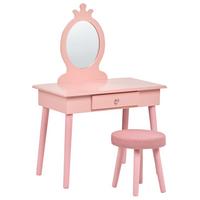 KINDERSCHMINKTISCH mit Hocker Rosa Margie - Pink, Holz/Holzwerkstoff (62/102/40cm) - Beliani