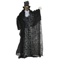 183CM Halloween-Dekoration Gespenst Bräutigam In Lebensgröße Augenglühen - Schwarz, Kunststoff (65/189/115cm) - Outsunny