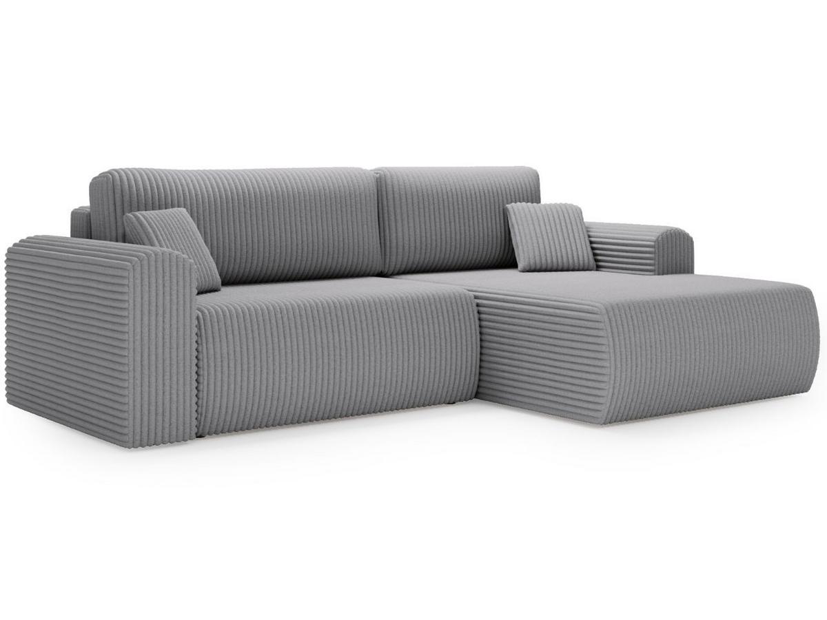 ECKSOFA Belvio Hellgrau Rechts - Hellgrau/Schwarz, Holz/Textil (257/177cm) - Graingold