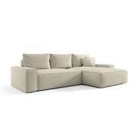 ECKSOFA Walken Mit Schlaffunktion - Beige, Holzwerkstoff/Textil (280/185cm) - Fun Möbel