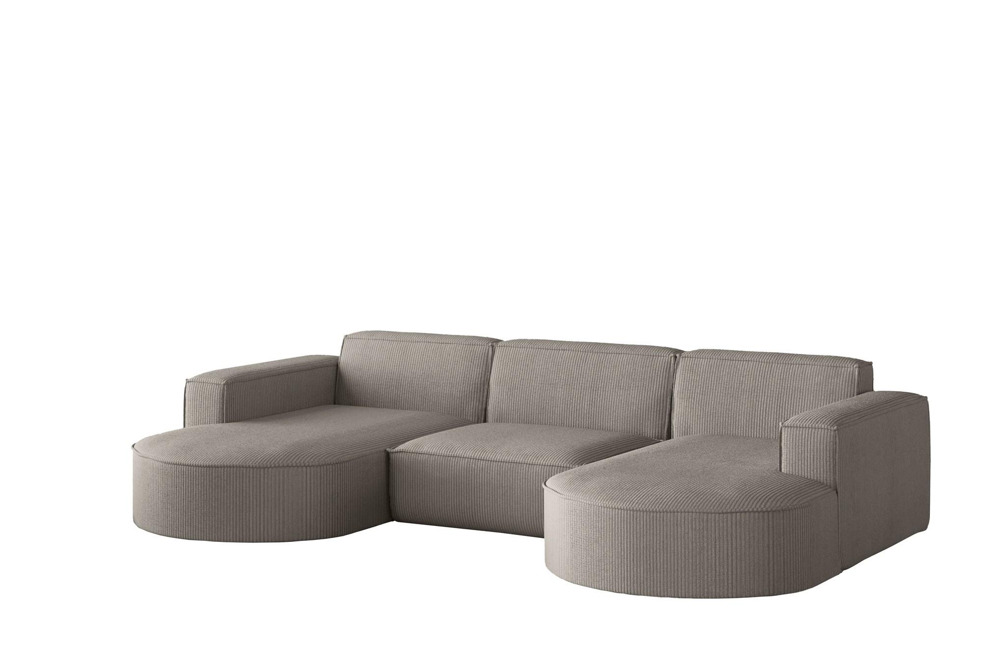 WOHNLANDSCHAFT Palma In Scala - Grau, Holzwerkstoff/Textil (299/78/165cm) - Fun Möbel