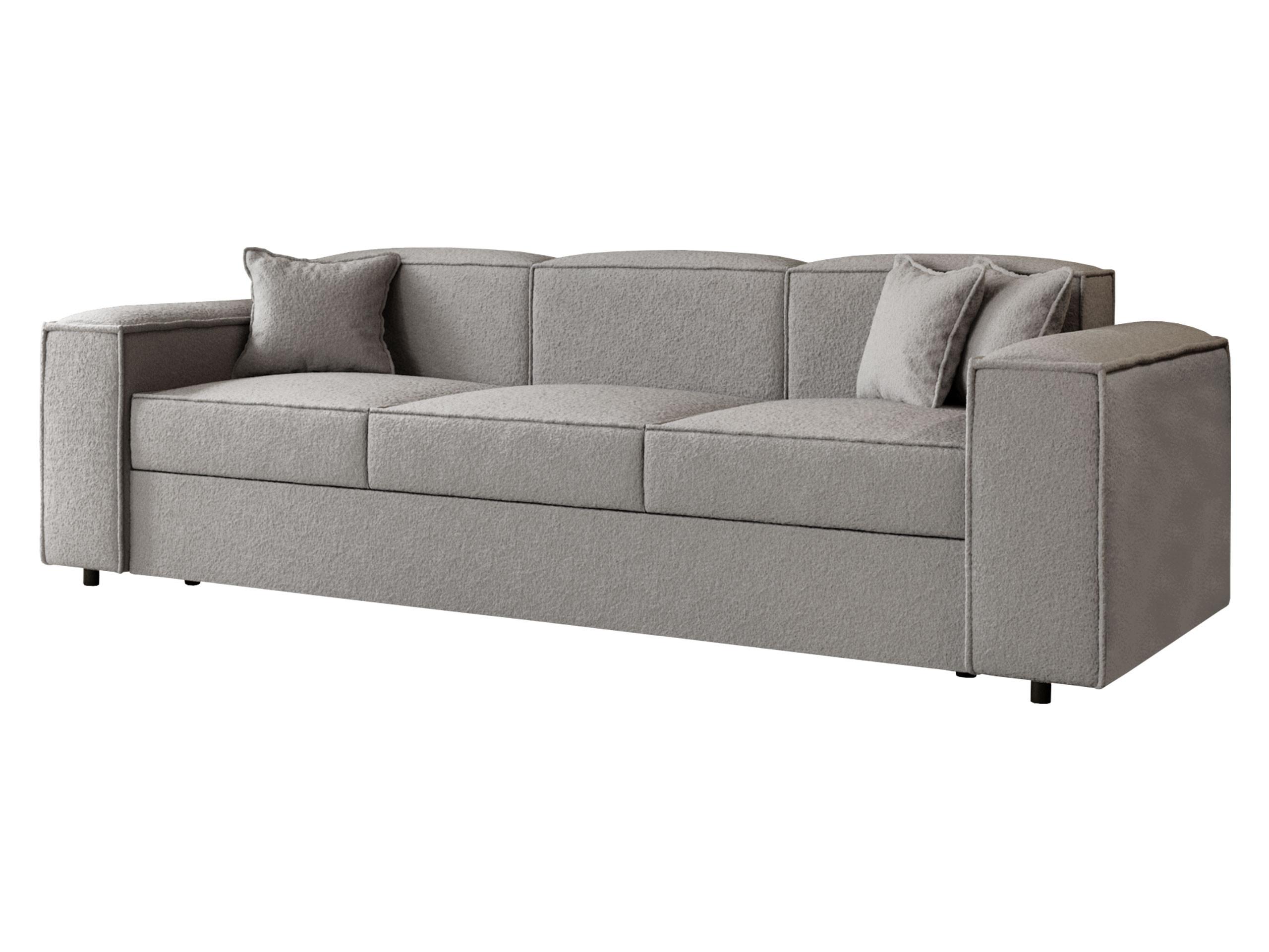 SCHLAFSOFA Santos Boucle - Schwarz/Grau, Holzwerkstoff/Kunststoff (252/79/88cm) - MIRJAN24