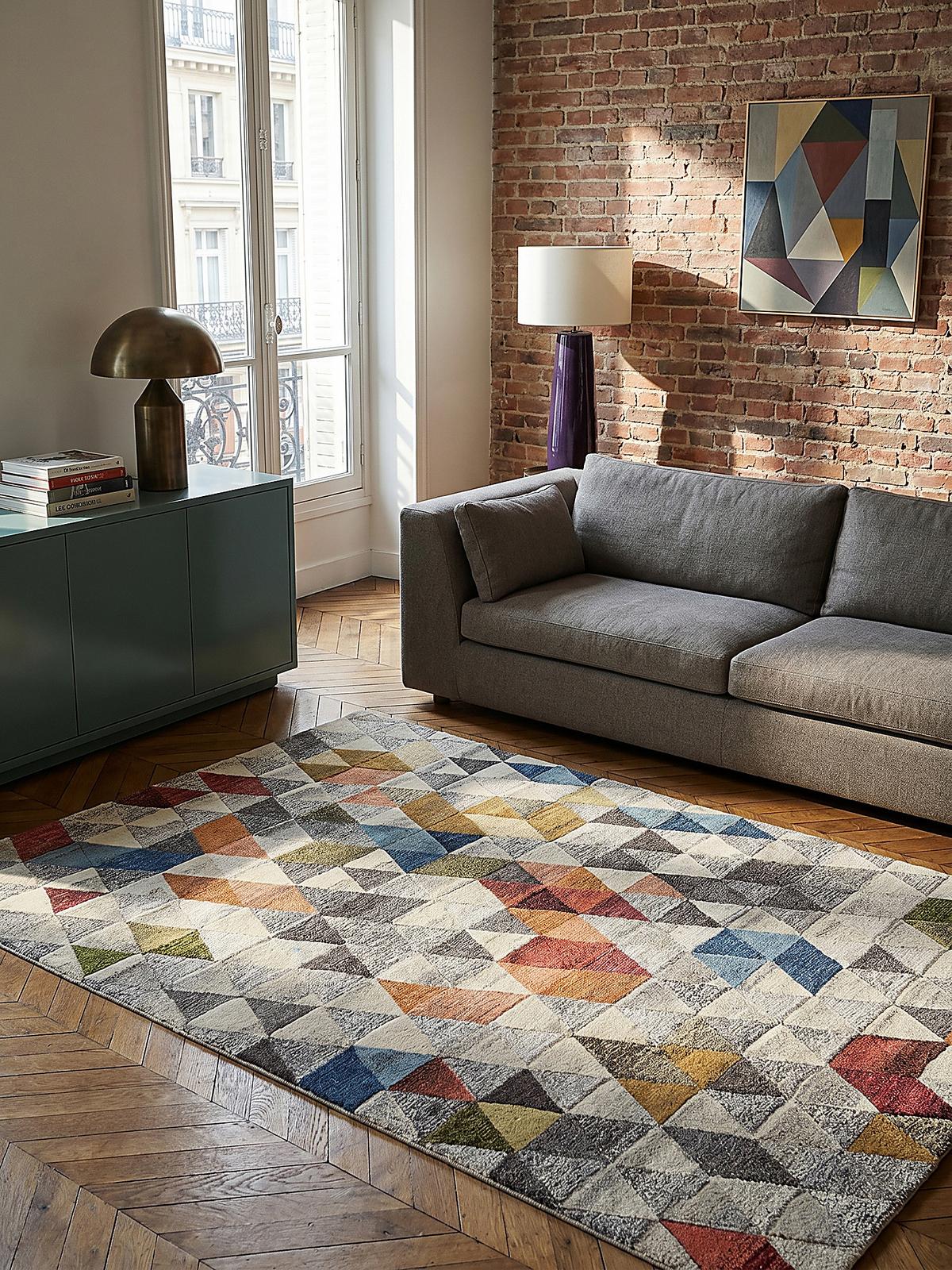 WOLLTEPPICH ESK, geometrisch, Bunt, 120 x 170 cm - Multicolor, Textil (120/170cm) - KADIMA DESIGN
