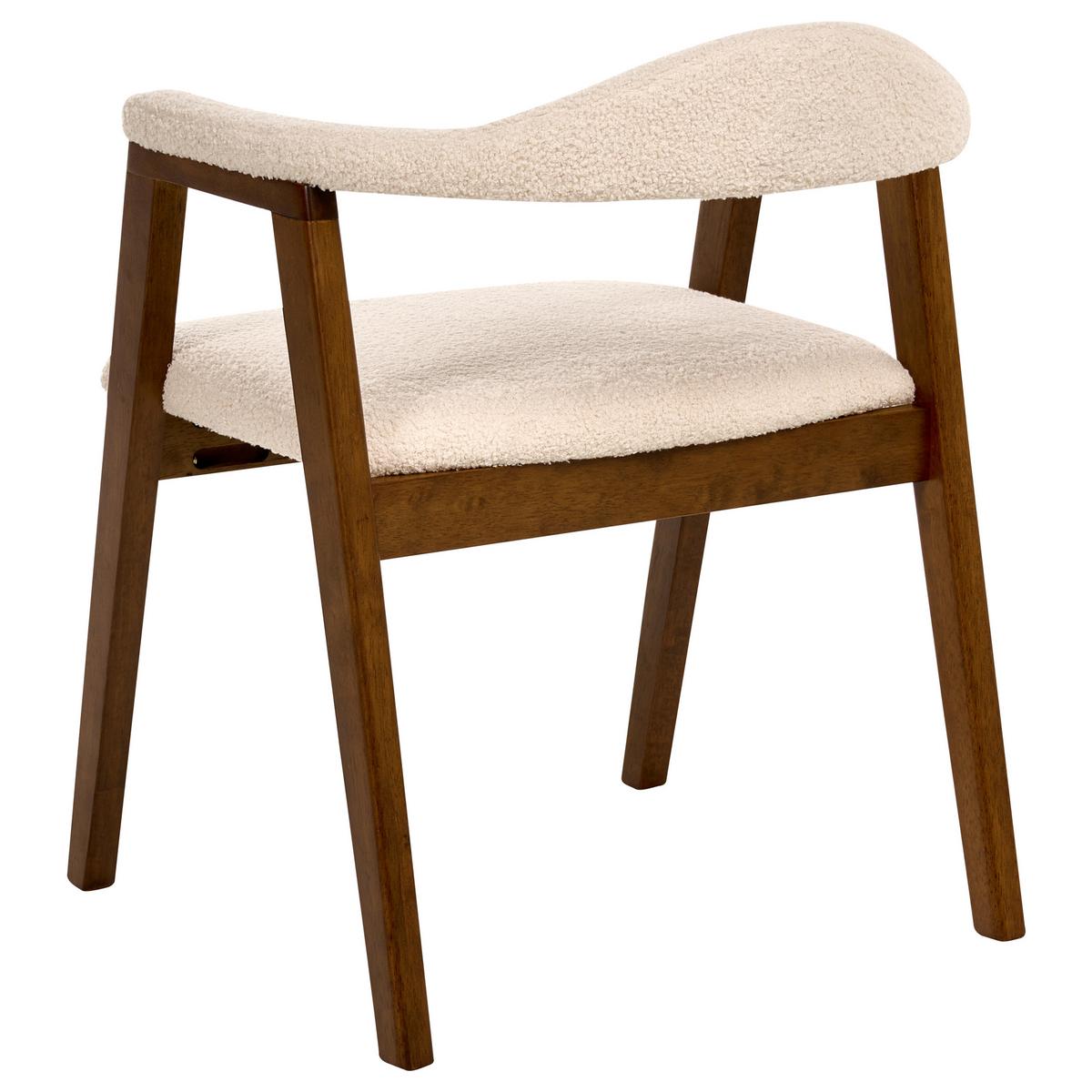ESSZIMMERSTUHL 2er Set Holz Dunkelbraun Oneco - Beige/Braun, Holz (56/72/62cm) - Beliani