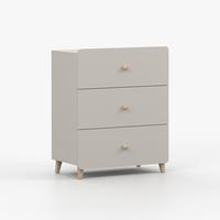 KOMMODE MARIO 3S 90 cm Kaschmir/Kaschmir, drei Schubladen, Holzgriffe - Kaschmir, Holzwerkstoff (80/99/40cm) - imoebel24