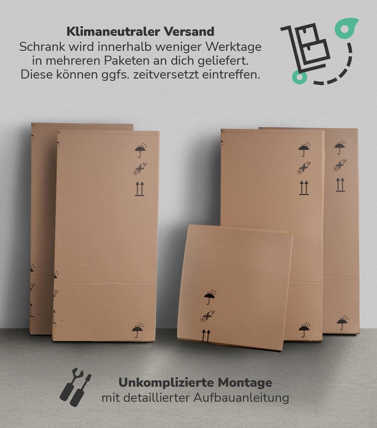 KLEIDERSCHRANK Der Grenzenlose - Weiß, Holzwerkstoff (120/187/58cm) - Mokebo