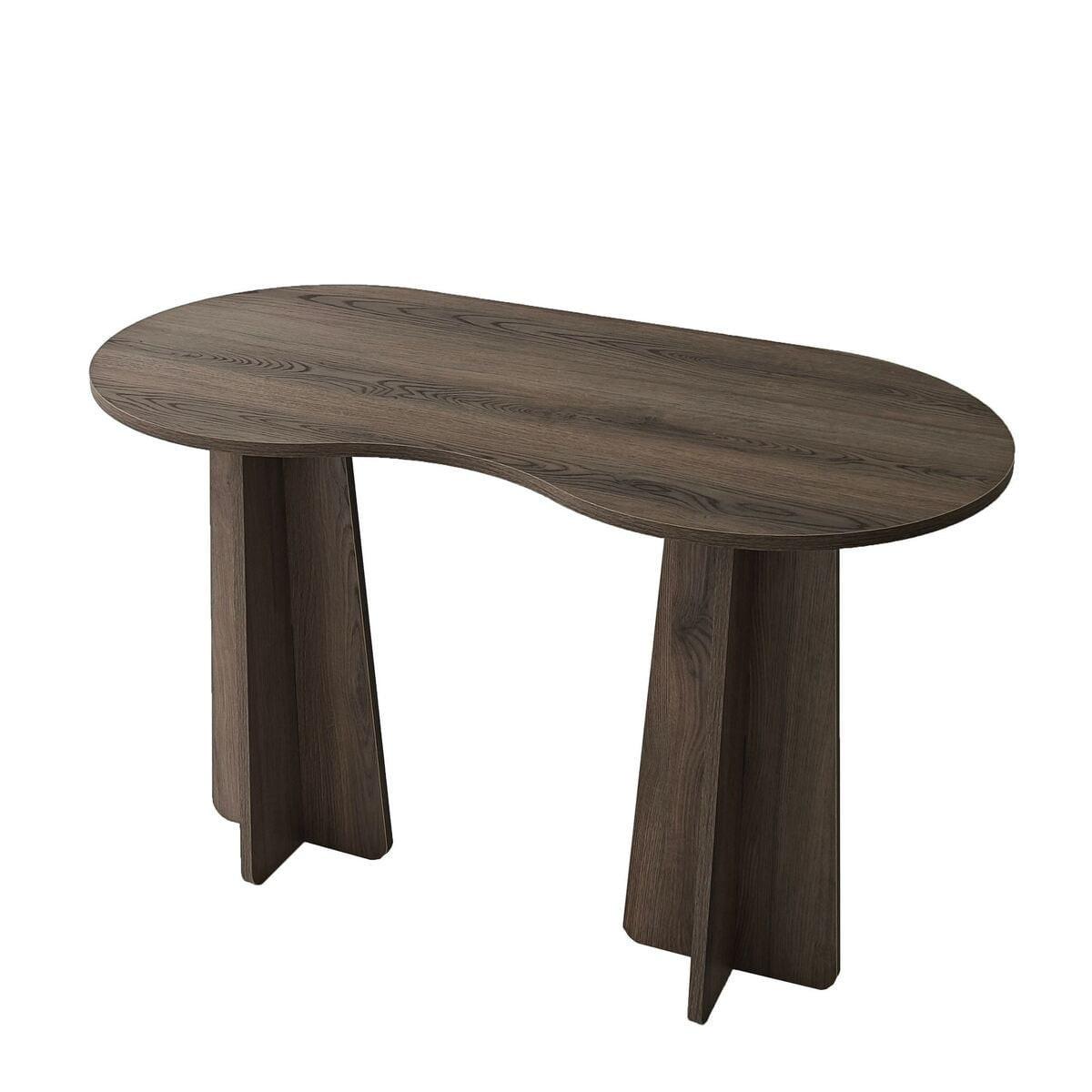 SCHREIBTISCH mit organisch-form Tischplatte 120/60/75 cm - Naturfarben, Holzwerkstoff (8.5/60/75cm) - Calicosy
