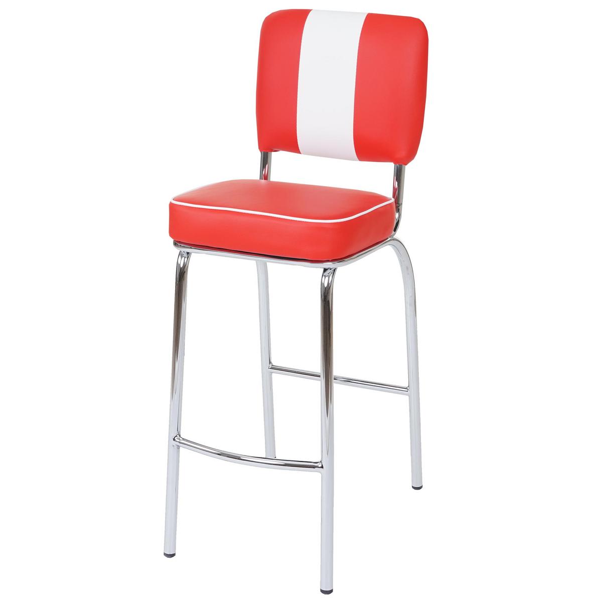 BARHOCKER Rot, Weiß 2er-Set - Rot/Weiß, Textil (34/107/46cm) - MCW