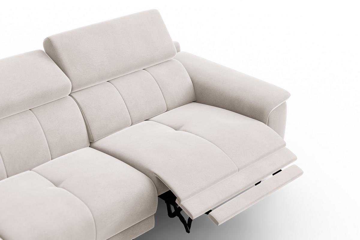 ECKSOFA FIERO 4-Sitzer LINKS, Beiger Veloursstoff - Beige/Schwarz, Holz/Textil (288/170cm) - Courtois Laville