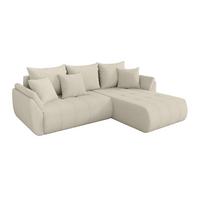 ECKSOFA mit Schlaffunktion Ottomane Rechts TOKO-L 277x194x86 Beige Bouclé - Sandfarben/Beige, Holzwerkstoff/Kunststoff (277/194cm) - ALTDECOR