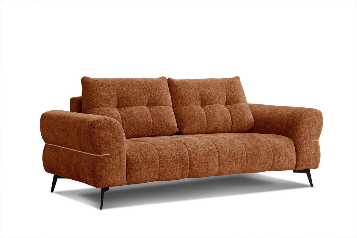 SOFA SALVINI 3-Sitzer, dunkelorange - Dunkelorange/Schwarz, Holzwerkstoff/Textil (176/88/99cm) - Wozimo